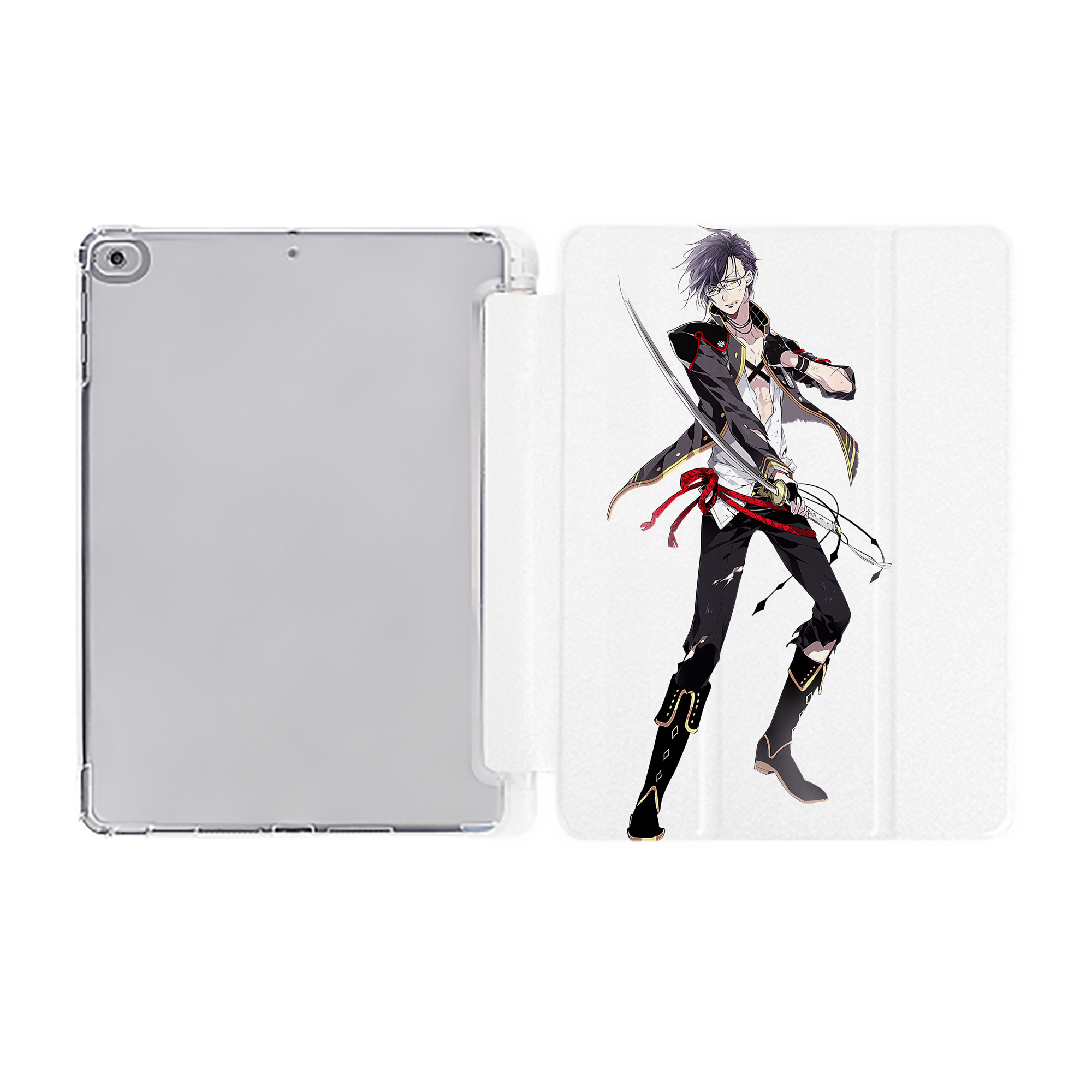 （画像用） 刀剣乱舞 Touken Ranbu IPad ケース ペン収納付き 三つ折りスタンド PUレザー×シリコン 対応機種9.5/10.5/10.9インチ